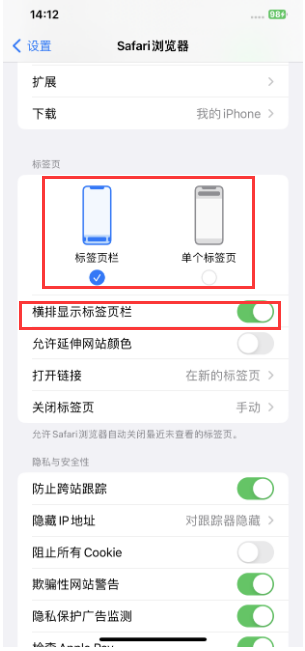 栾城苹果手机维修分享Safari浏览器如何切换标签栏位置 